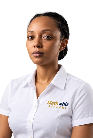 Kemesha Edwards-Whitelock in a white Mathwhiz shirt.